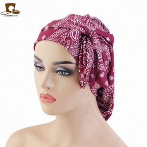 New <b>Style</b> Unisex Elastic Fabric Curly Hair Use <b>Head</b> Wrap Bowknot Bandana Hijab Turban Tie Travel Beach Daily Outdoor Adjustable - Product Image 4