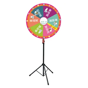 Wholesale 24inch indoor game round racks iron tripod foot dry erase roulette spin prize wheel of fortune