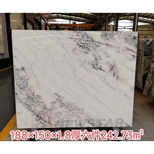 אבן טבעית שיש איכותי יוקרתי עם ורידים סגולים לוחות גדולים אריחי רצפה כיורי אמבטיה פאנל קיר לוח כיור - Product Image 2