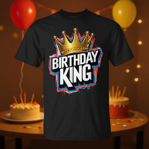 T-shirt unisexe à manches courtes avec col rond et impression numérique, idéal pour les fêtes d'anniversaire - Product Image 3