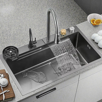 de cuisine en acier inoxydable 304 de qualité supérieure, lavabo rectangulaire à une cuvette avec surface nano monotrou