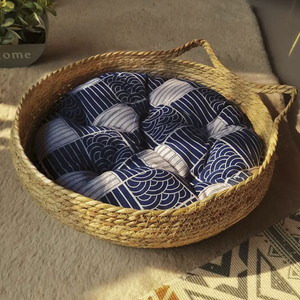 Straw Rope Woven Cat Bed Round Breathable Cooling Detachable Washable Pet Bed For Cat Summer Use - Product Image 3