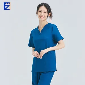 Jinteng Japan Dagacci Women And Man Anti-Fluid Jacket Setgrap Color Scrub Uniform