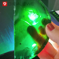 GIGAJEWE Pierre brute de moissanite de couleur verte, en forme de lingot ou de plaquette SiC, pour la fabrication de bijoux