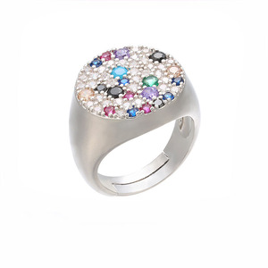 RM1097 — bague Chic en <span class=keywords><strong>diamant</strong></span> arc-en-ciel, nouvelle collection, bijou avec étoile à pavé, bijou plat, 2020 - Product Image 5