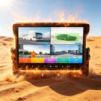 Écran tactile LCD industriel de 10 pouces lisible en plein soleil, caméra de recul, carte SD, étanche IP67, écran partagé, certifié CE RoHS