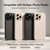 Casing HP TPU Matte Silky Feel untuk 15 Pro Max Anti-Sidik Jari Tipis Desain Polos Slim Fit Tahan Banting Lembut