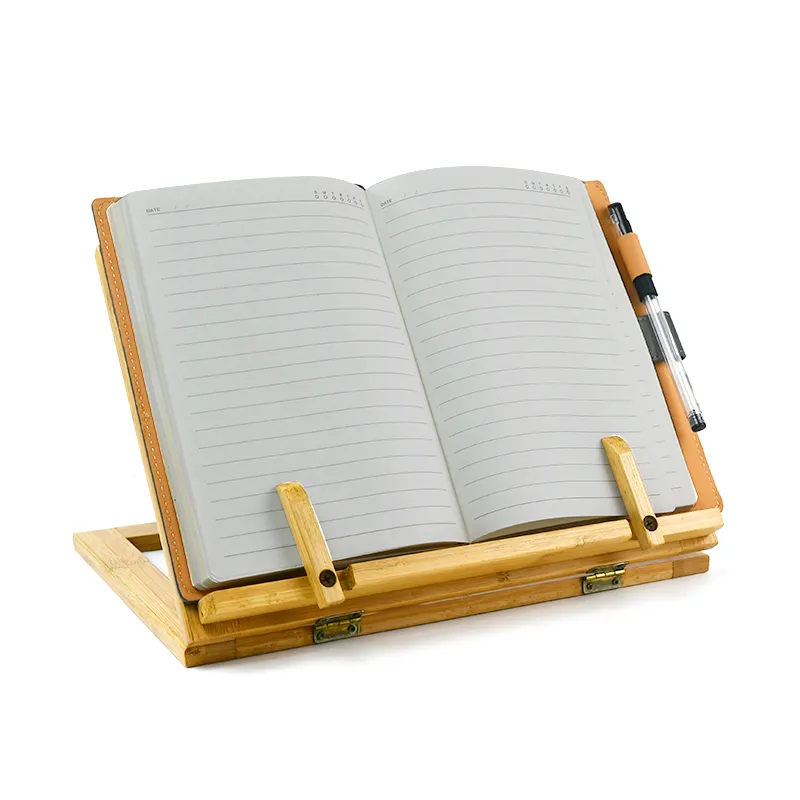 Support de livre pliable et Portable, support en bambou, multifonctionnel, avec 6 Positions réglables