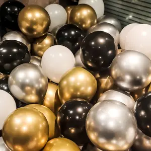 10/20/30/40 Pcs 10 इंच चांदी स्वर्ण धातु लेटेक्स कंफ़ेद्दी शादी मैट गुब्बारा जन्मदिन की पार्टी सजावट