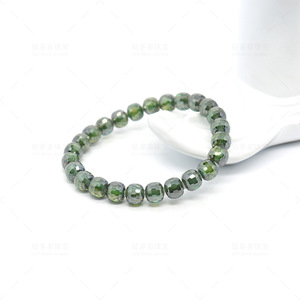 Moissanite Beaded <b>Bracelet</b> Green Lab Grown Gemstone Geometric <b>Ball</b> Shape Fashion Jewelry Gift Wuzhou Origin - Product Image 3