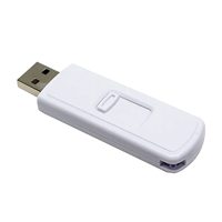 Clé USB rétractable Push-Pull avec boîtier en plastique blanc, design coulissant, logo personnalisé, vente en gros