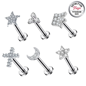 Pendientes de Titanio ASTM-F136 con Zirconia Freya para <span class=keywords><strong>Piercing</strong></span> Tragus, Helix, Daith, Lóbulo, Labret, Oreja, <span class=keywords><strong>Labio</strong></span>, Joyería para <span class=keywords><strong>Piercing</strong></span> - Product Image 3