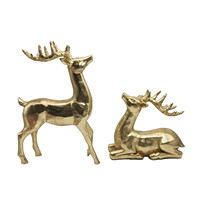 Sculpture de cerf de luxe en résine peinte, écologique, vente directe usine 2026, décoration intérieure, statue de renne en polyrésine
