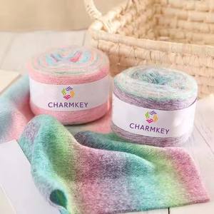 Vente directe d'usine arc-en-ciel Segment teint Macaron <span class=keywords><strong>laine</strong></span> Mohair gâteau fil pour tricoté à la main Crochet pull manteau écharpe - Product Image 2