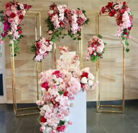 Arche de mariage en fer doré toile de fond arche cadre pilier colonne fleur support support ballons fête de mariage fond décorations de scène
