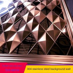 Mosaïque murale 3D en acier inoxydable de style européen moderne, motif diamant, pour chambre, salle de bain, cadre de miroir de porte KTV, fond de mur de bar TV - Product Image 2