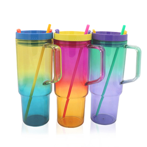 Vaso de bebida personalizado colorido de gran capacidad de 1.2L y 1200Ml con mango de tapa de paja para fiestas - Product Image 5