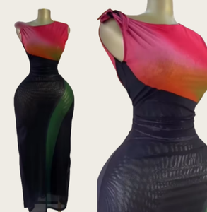 Vivibloook Z610DS05 mujer nuevo verano 2025 nuevo encaje hasta el hombro elegante sin mangas Slash Collar Sexy Maxi vestido para mujer - Product Image 1