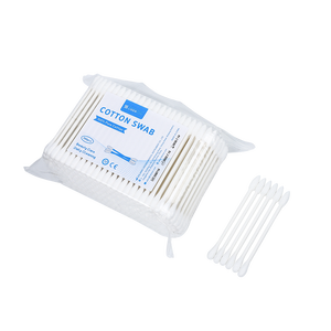 Hisopos de Algodón 100% Biodegradables, Orgánicos y Naturales, 300 Unidades/Bolsa, Punta Redonda, Palito de Papel, con Bolsa - Product Image 1