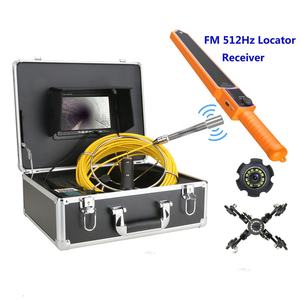 شاشة 7 بوصة 22 بوصة IP68 HD1000TVL فيديو فحص الأنابيب مع تسوية ذاتية تلقائية HZ محدد مواقع الأنابيب 12 أضواء LED - Product Image 1