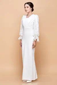 SIPO Kebaya Новый Стиль мусульманские женщины белые модные современные Baju Kurung Малайзия полиэстер OEM сервис для взрослых повседневные современные