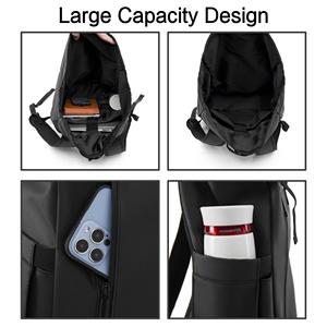 Unisex Trendy Roll Top <b>Laptop</b> <b>Backpack</b> With Customizable Fabric Accessible Expandable Business Bag Waterproof Company Gift - Product Image 4