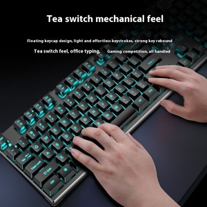 Real Mechanical Feel Ergonomic Punk <strong>Wired</strong> <strong>Keyboard</strong> <strong>Mouse</strong> Set 1600 DPI Retro 104 <strong>USB</strong> RGB Backlit Keys Waterproof <strong>Mini</strong> Gaming - Product Image 3