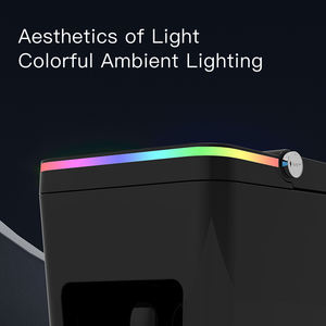 <span class=keywords><strong>WC</strong></span> intelligent en céramique haut de gamme avec siège chauffant, chasse automatique double, lavage arrière, télécommande, siphon P inclus, à poser au sol, allongé - Product Image 3