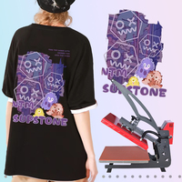 Machine à transfert thermique pour t-shirts de soutien aux équipes, machine à repasser numérique pour vêtements, presse à chaud plate 38*38, équipement de transfert manuel