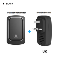 Sonnette intelligente connectée sans fil, auto-alimenté, sans batterie, 1 transmetteur, 1 récepteur