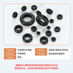 Protector de cable Fernandes de doble cara con orificio pasante, de plástico negro, IP65, anillo de sellado para caja de distribución, prensaestopas - Product Image 2