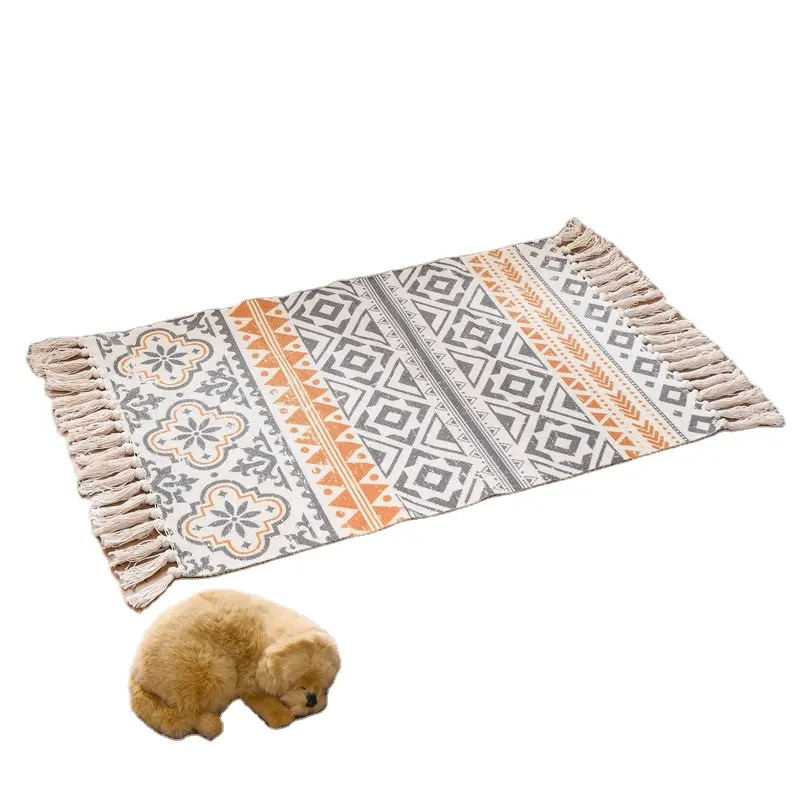 Best Quality Digital Printing Weave Cotton Carpet Machine Made Persian Design Woven Floor Mat