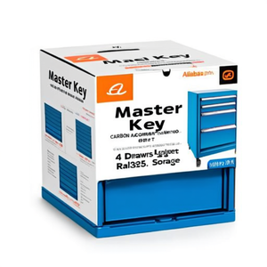 Fami Master Key Comfort <b>Drawer</b> Cabinet 561x726x600 Mm 4 <b>Drawers</b> Light Grey Ral7035 <b>Tool</b> Storage - Product Image 2
