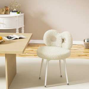 Silla de Peluche Rosa con Doble Anillo y Patas Blancas JIAMEIJIA - Venta al por Mayor OEM ODM - Product Image 4