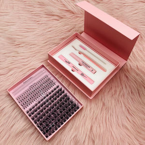 Cluster Lash Set Logotipo personalizado Venta al por mayor Etiqueta privada Faux Mink Fluffy D Curl Cluster Lashes Kit - Product Image 5