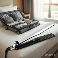Lisseur de cheveux en céramique portable pour les voyages - Mini fer à lisser à chauffe rapide avec double tension mondiale