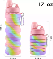 Offre Spéciale Oem Silicone Bouteille D'eau 500ml Pliant Bouteille D'eau Pliable Silicone Bouteilles D'eau