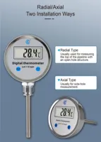 Termometer Bimetalik Digital LCD-110 Sensor Baja Tahan Karat Pengukur Suhu Air Presisi Tinggi Industri -50 500