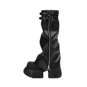 Bottes Western d'hiver à fermeture éclair, amincissantes, rehaussantes, à semelle épaisse et design pour jambes affinées - Product Image 6