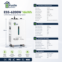 Système de stockage d'énergie solaire tout-en-un 6200W 16kWh avec batterie LiFePO4 6000 cycles pour la sauvegarde domestique et l'alimentation hors réseau