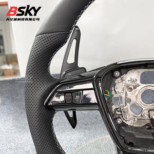 Volant de voiture sport en cuir pour <span class=keywords><strong>Audi</strong></span> B9 A2 A3 A4 A5 A6 A7 RS3 <span class=keywords><strong>RS4</strong></span> S3 S4 S5 A6 A8 Q5 Q7 TT R8 S6 RS7 B8.5 B8 - Product Image 2