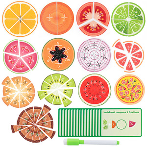 Tablero <span class=keywords><strong>de</strong></span> fracciones <span class=keywords><strong>de</strong></span> madera Montessori, 13 discos, aprendizaje <span class=keywords><strong>de</strong></span> fracciones, conteo, ayuda educativa para niños pequeños - Product Image 4