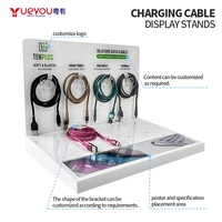 Expositor de Cables de Datos Moderno de Acrílico Transparente Personalizado de 3 mm con Soporte para Accesorios de Teléfono Móvil para Venta al por Menor