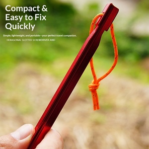 Pala Triangular de Aleación de Aluminio de 18 cm para Camping, Accesorio para Exteriores Resistente al Viento con Toldo Reforzado y Cuerda, Color Plateado - Product Image 4
