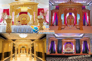 ตกแต่งมณฑปงานแต่งงานพระพิฆเนศ เสาไฟเบอร์กลาสสี่เสา สไตล์โมเดิร์น น้ำหนักเบา ปรับแต่งสีและขนาดได้ - Product Image 5