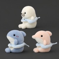 Offre Spéciale : Adorables Bouées de Natation en Peluche Écologiques Imprimées en Letterpress sur le Thème des Animaux Marins – Requin, Dauphin et Phoque Doux – Cadeau Mascotte en Peluche