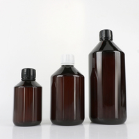 Bouteille en plastique PET brun de qualité alimentaire de 250 ml, 500 ml, 1000 ml, récipient pour suppléments liquides de vitamines avec bouchon résistant aux enfants