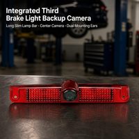 Caméra de recul pour camionnette GMC avec 3ème feu stop et 170° de vue °   Caméra de recul avec vision nocturne, 9 LED IR, PAL NTSC, IP69K, vision nocturne automatique