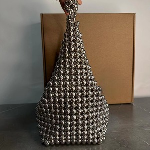 Sac Tendance 2026 Hot Selling Retro <b>Silver</b> Beaded Woven <b>Clutch</b> Bag Evening Bags Bolsas Para Mujer - Product Image 2