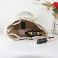Sac fourre-tout en toile organique épaisse avec cordon de serrage, pochette cosmétique durable en coton, organisateur de rangement réutilisable pour bouteilles, idéal pour un usage quotidien